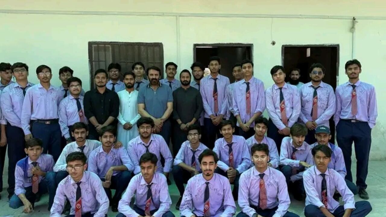 TSOS students and teachers gathered at the school